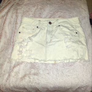 White mini skirt